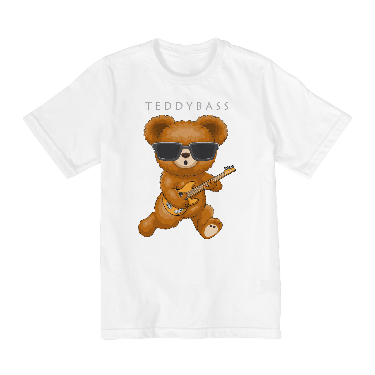 Nome do produto: Camiseta Infantil 10 a 14 anos / Urso Guitarra