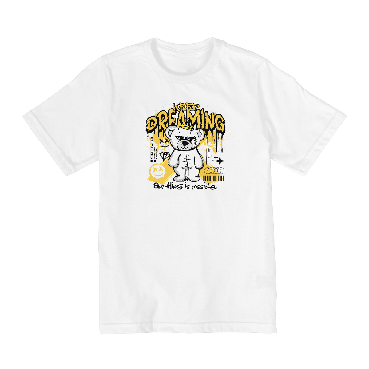 Nome do produto: Camiseta Infantil 2 a 8 anos / Urso Keep Dreaming