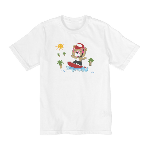 Camiseta Infantil 2 a 8 anos / Urso Surf