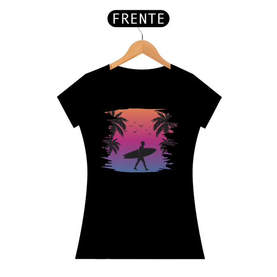 Camiseta Feminina Surf Verão Sunset