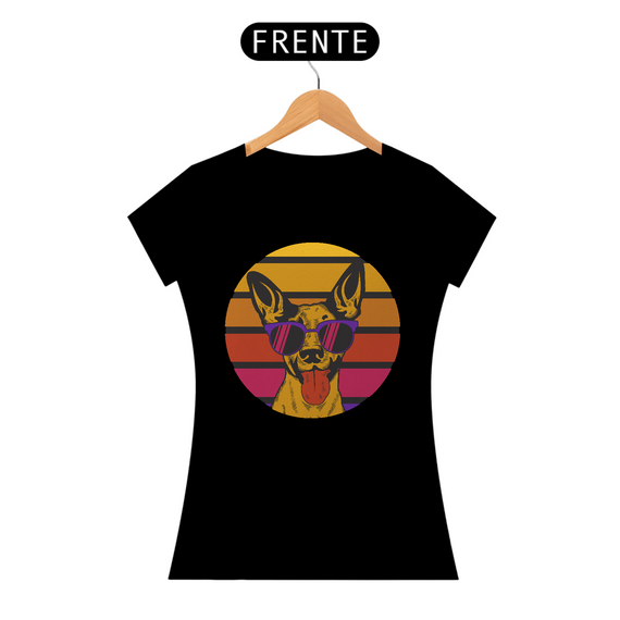 Camiseta Feminina Cão de Óculos