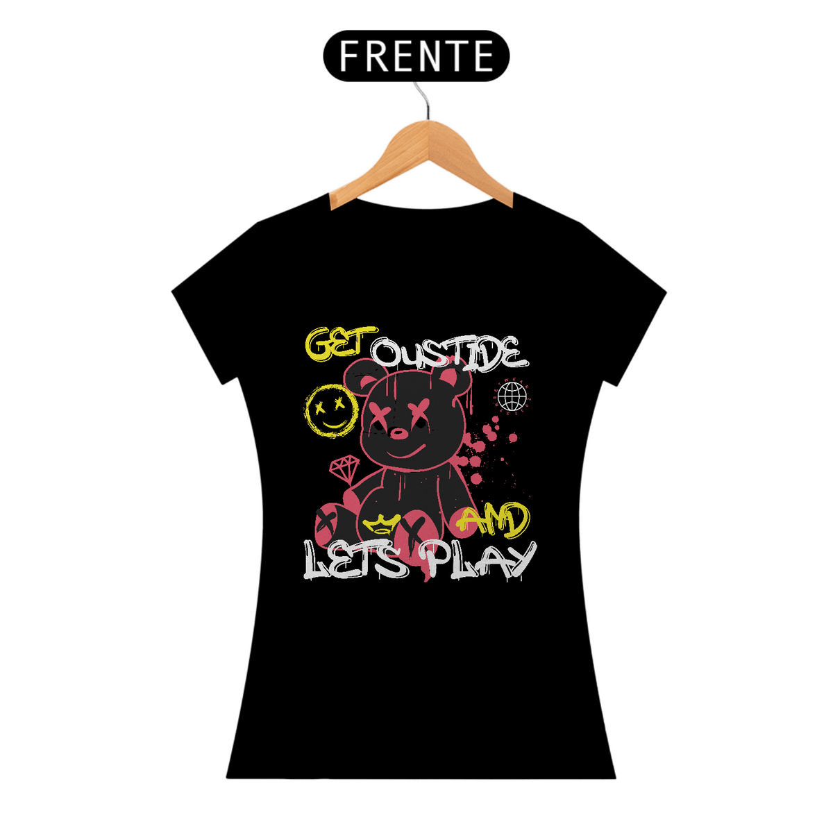 Nome do produto: Camiseta Feminina Urso Lets Play