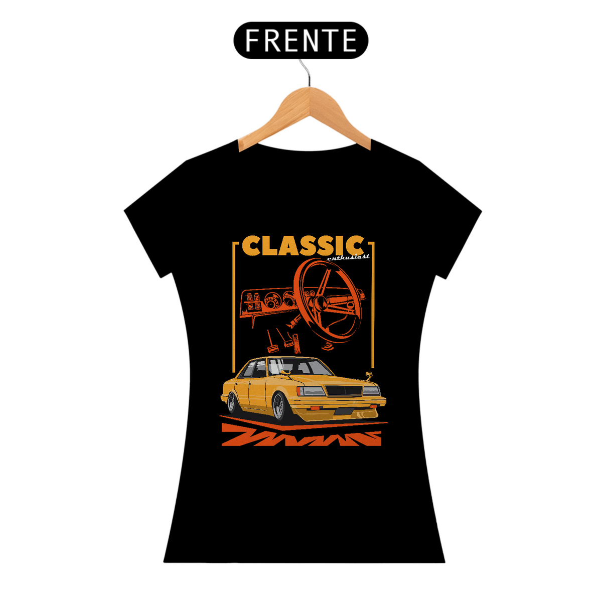 Nome do produto: Camiseta Feminina Classic Carro