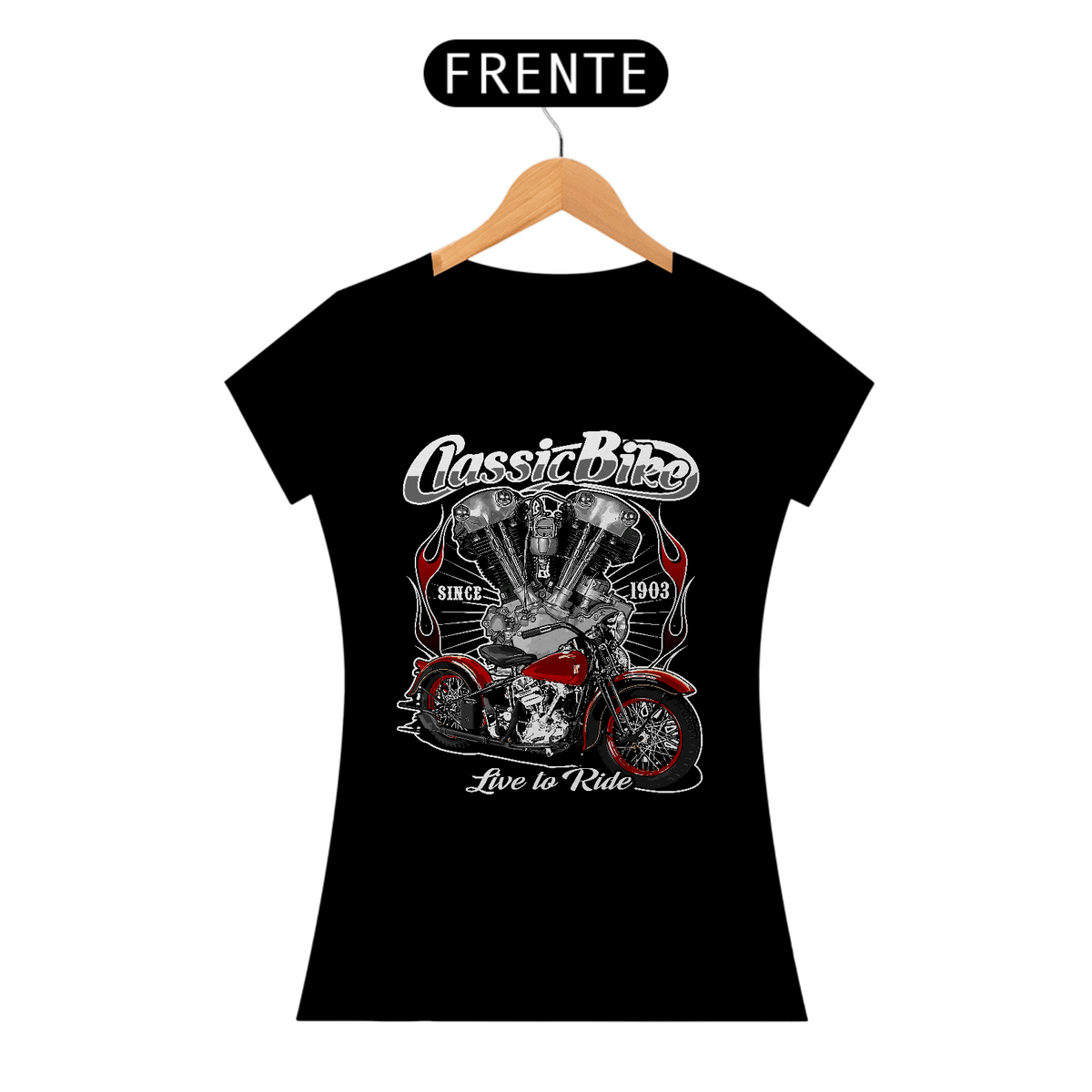 Nome do produto: Camiseta Feminina Bike Live to Ride