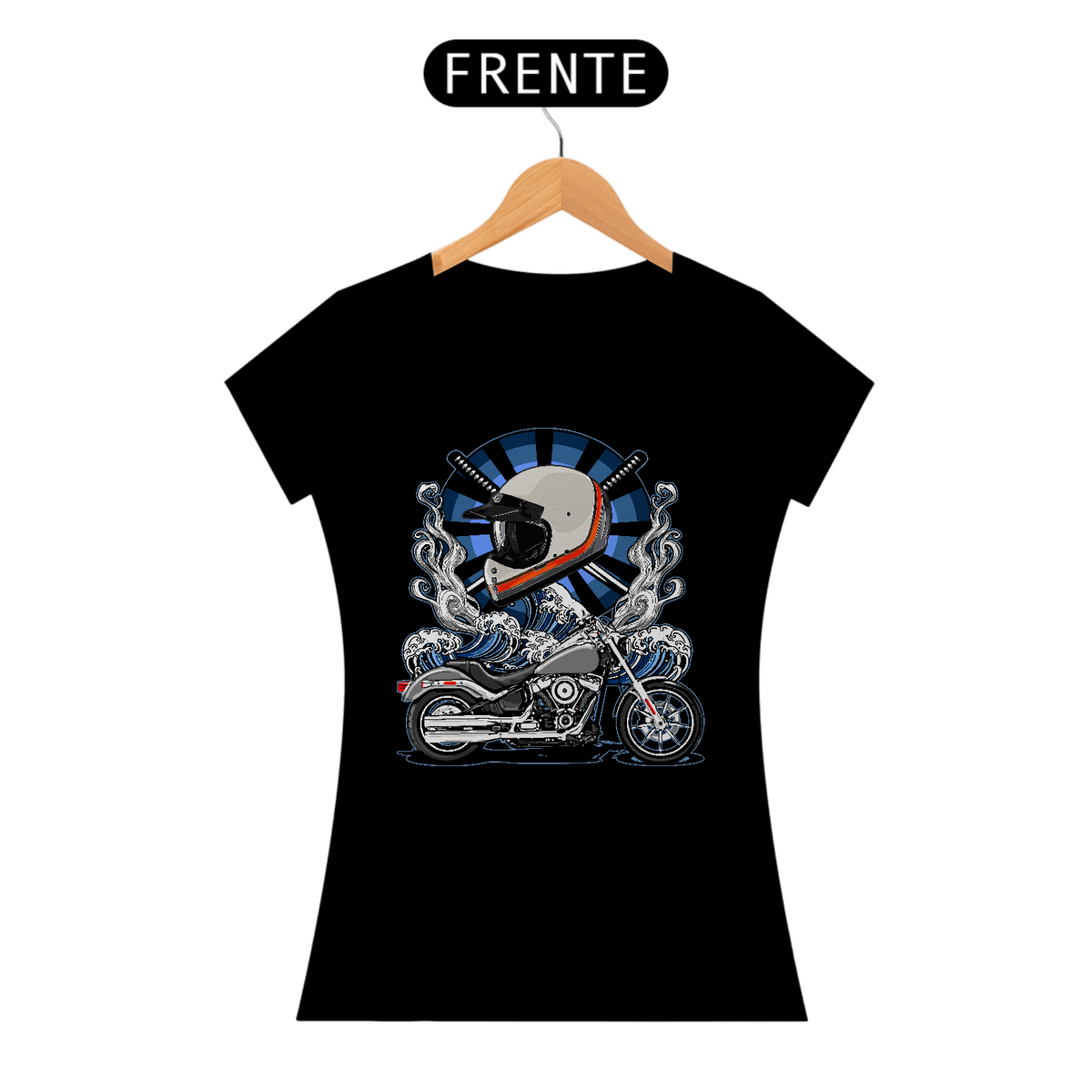 Nome do produto: Camiseta Feminina Moto Onda