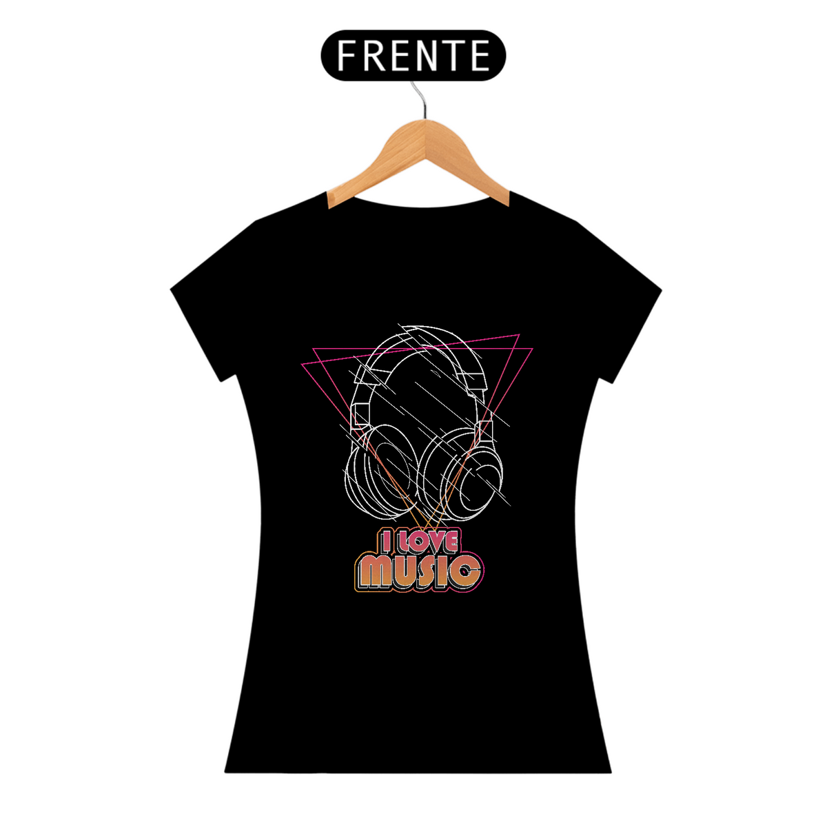 Nome do produto: Camiseta Feminina I Love Music