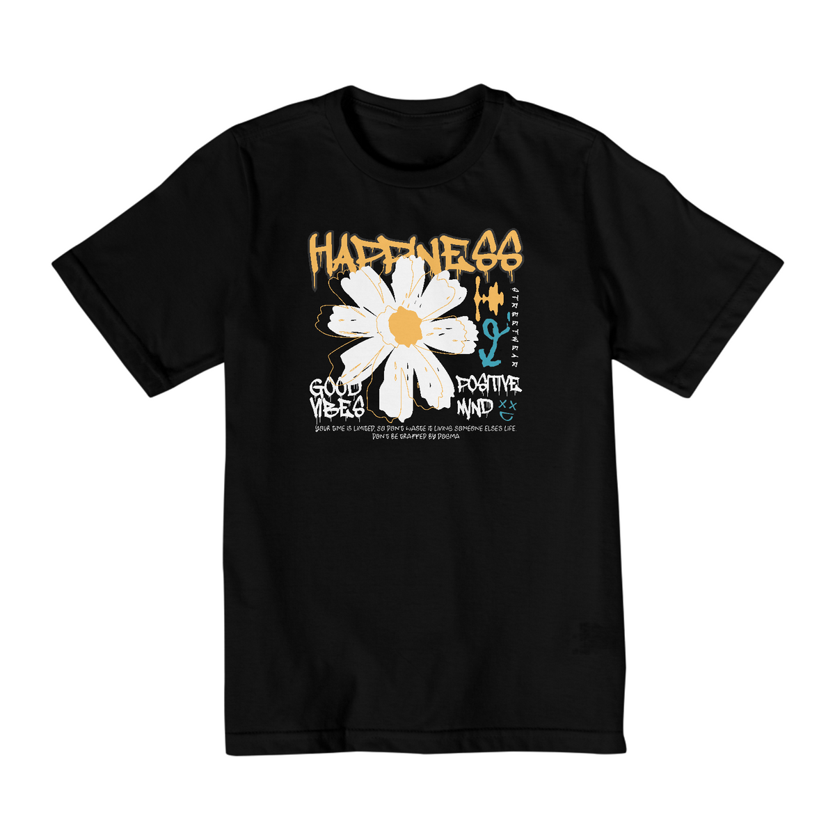 Nome do produto: Camiseta Infantil 10 a 14 anos / Happiness