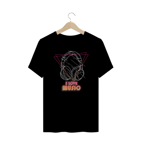 Camiseta Plus Size I Love Music