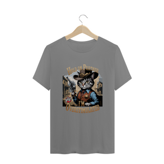 Nome do produtoGato Cowboy Superestimulado - Camiseta Plus Size