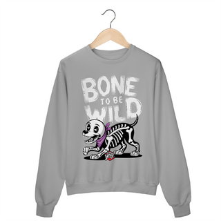 Nome do produtoBone To Be Wild – Cão Esqueleto Divertido - Moletom Fechado