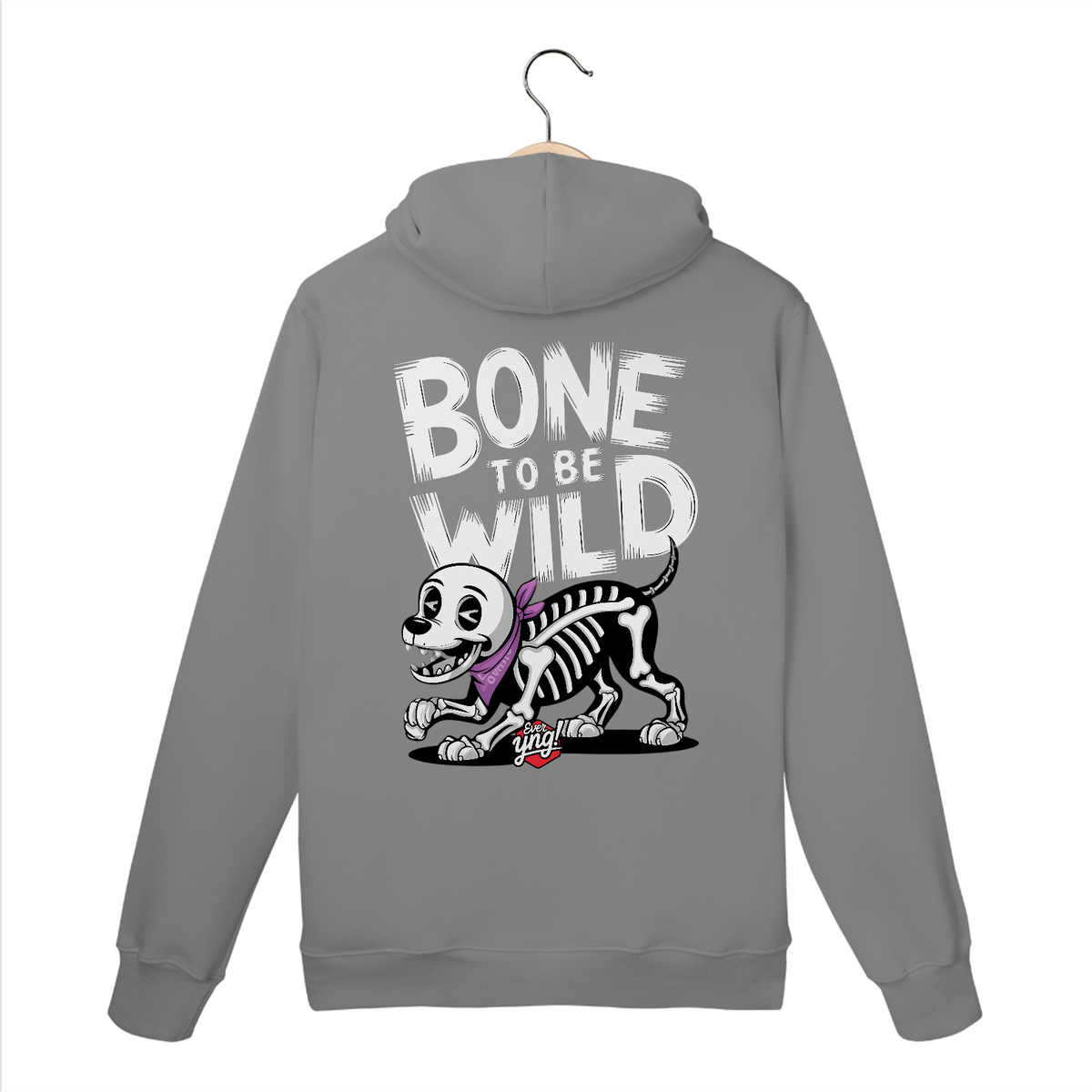 Nome do produto: Bone To Be Wild – Cão Esqueleto Divertido - Moletom Canguru Costas