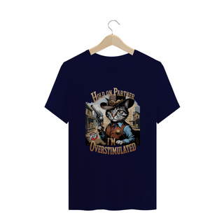 Nome do produtoGato Cowboy Superestimulado - Camiseta Plus Size