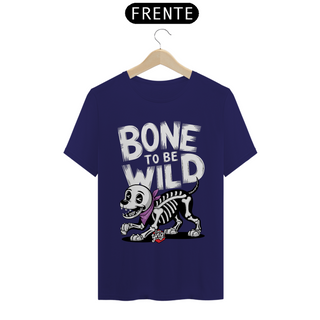 Nome do produtoBone To Be Wild – Cão Esqueleto Divertido - Camiseta Unissex