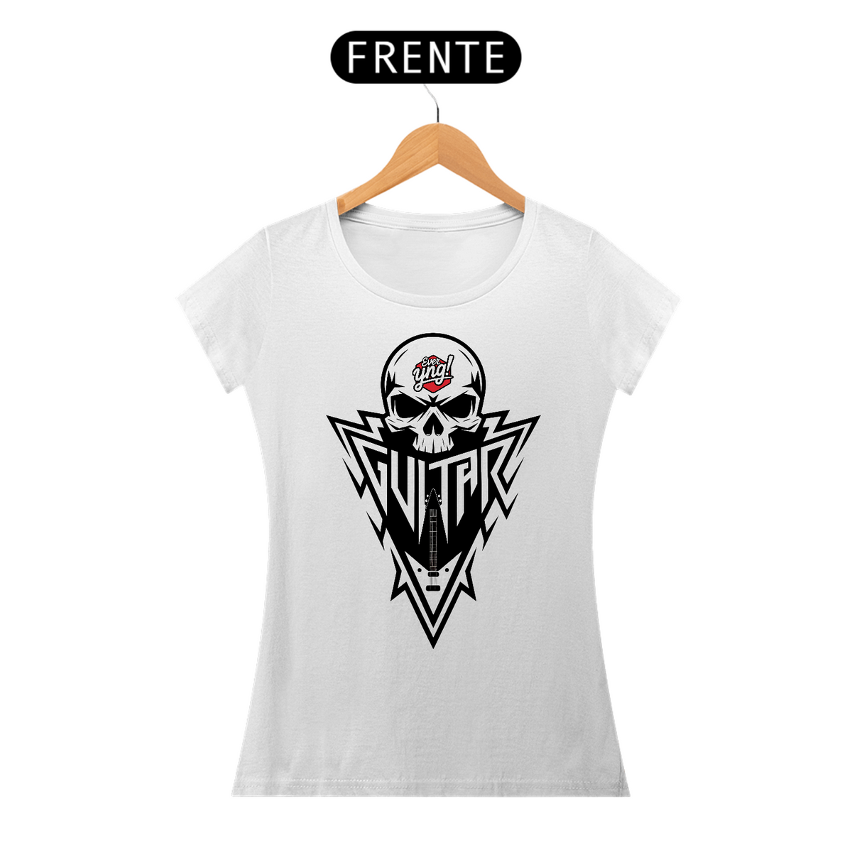 Nome do produto: Crânio Musical - Camiseta Feminina