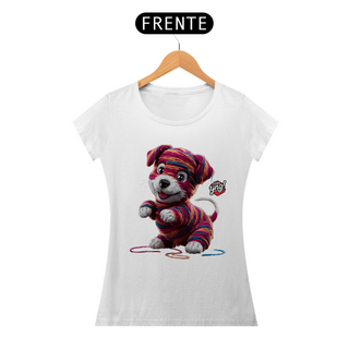 Nome do produtoCachorrinho artístico - Camiseta Feminina