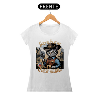 Nome do produtoGato Cowboy Superestimulado - Camiseta Feminina