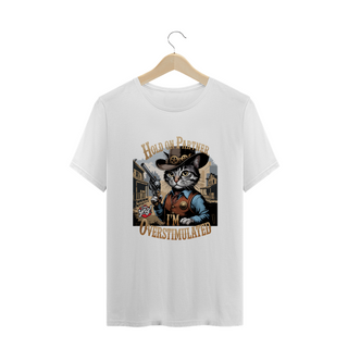 Nome do produtoGato Cowboy Superestimulado - Camiseta Plus Size