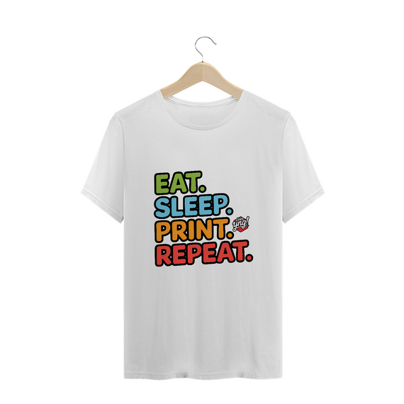 Comer, Dormir, Imprimir, Repetir - Camiseta Plus Size