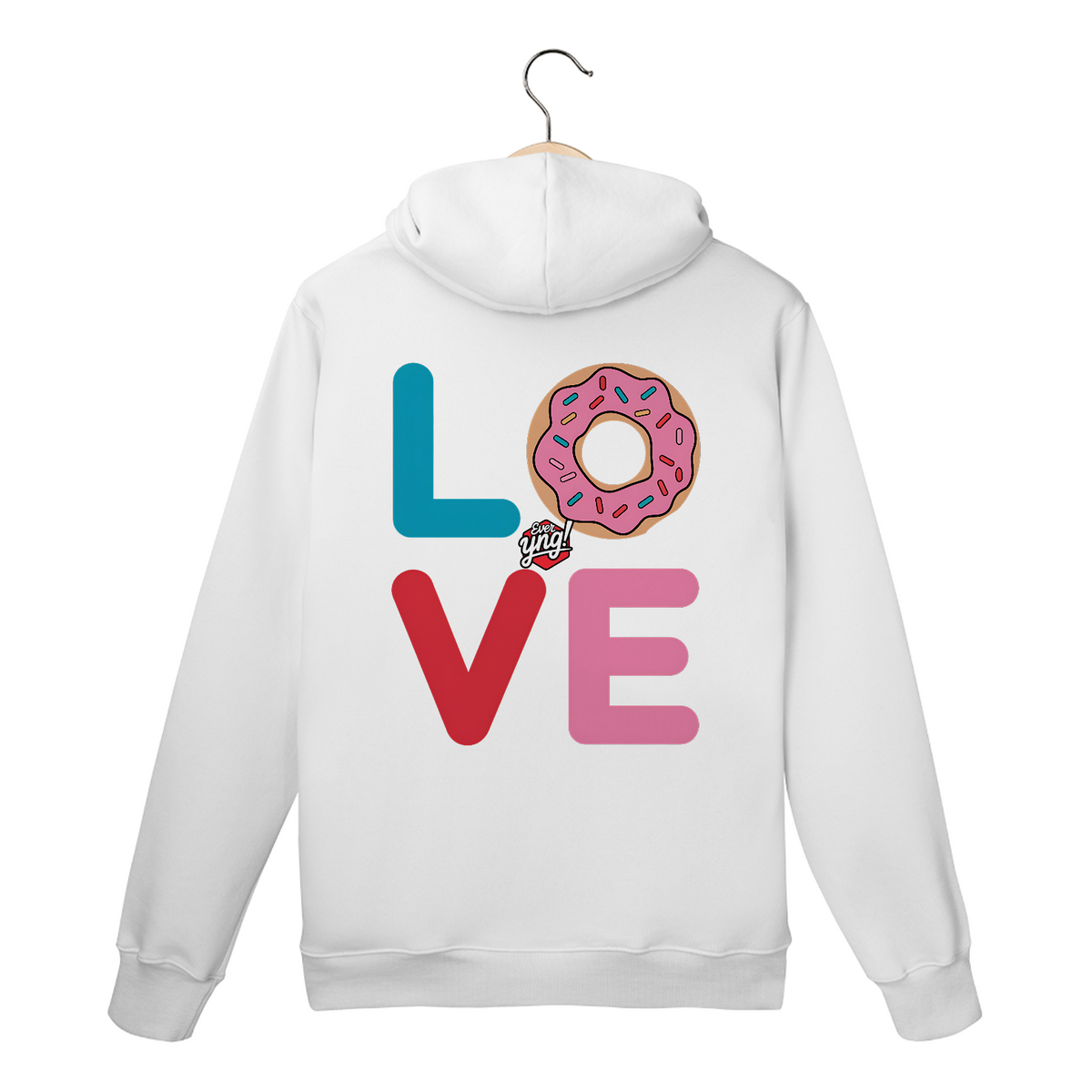 Nome do produto: Amor e Donuts - Moletom Canguru Costas