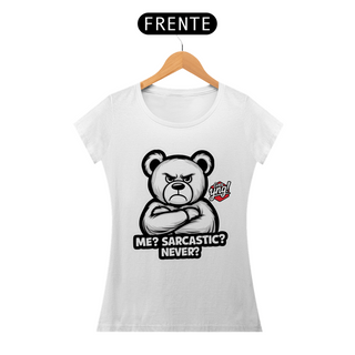 Nome do produtoSarcástico? Nunca! Camiseta Feminina