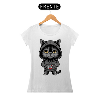 Nome do produtoO Gato Enigmático - Camiseta Feminina