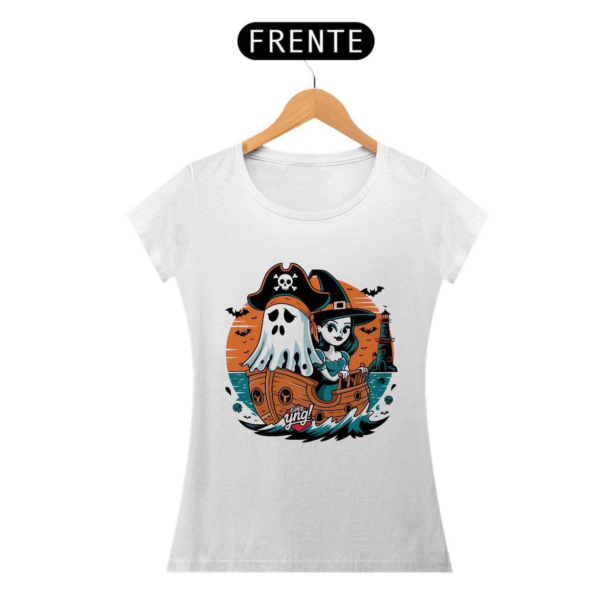 Nome do produto: Navegando no Halloween! Camiseta Feminina