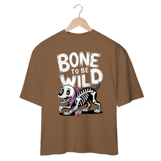 Nome do produtoBone To Be Wild – Cão Esqueleto Divertido - Camiseta Plus Size