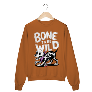 Nome do produtoBone To Be Wild – Cão Esqueleto Divertido - Moletom Fechado