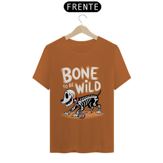 Nome do produtoBone to Be Wild 2 - Cão Esquelético Estilizado - Camiseta Unissex