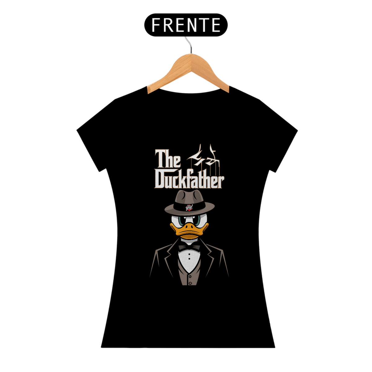 Nome do produto: The Duckfather – Poder e Estilo em Uma Só Estampa - Camiseta Feminina