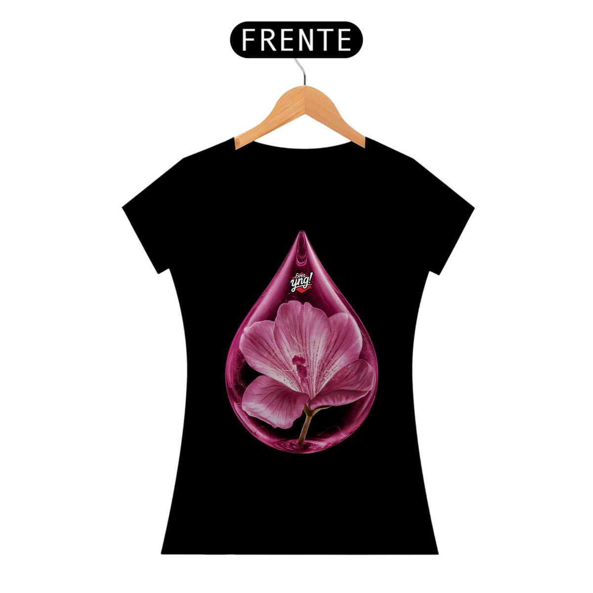 Nome do produto: Flor Suspensa - Camiseta Feminina