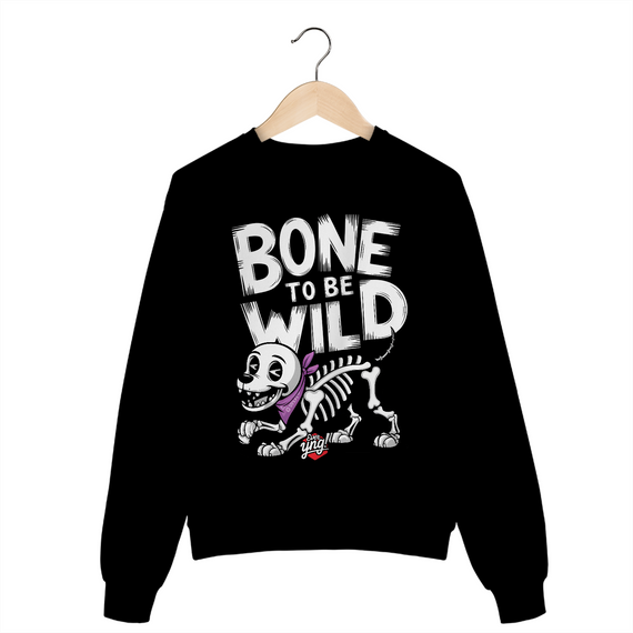 Bone To Be Wild – Cão Esqueleto Divertido - Moletom Fechado