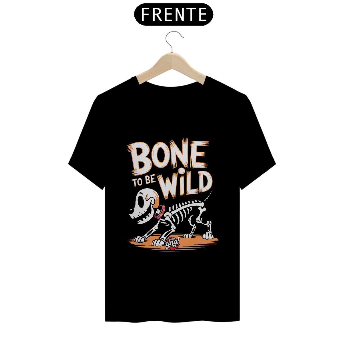 Nome do produto: Bone to Be Wild 2 - Cão Esquelético Estilizado - Camiseta Unissex