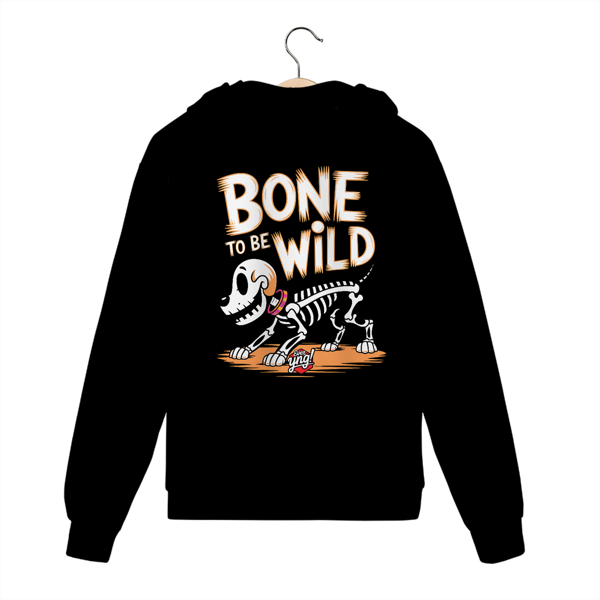 Nome do produto: Bone to Be Wild 2 - Cão Esquelético Estilizado - Moletom com Zíper