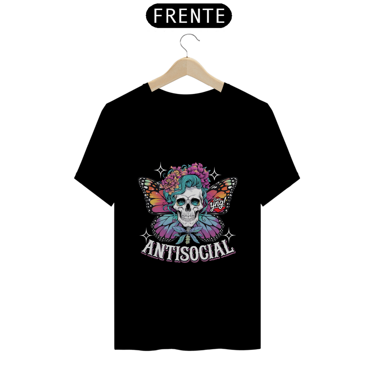 Nome do produto: Antissocial floral - Camiseta Unissex