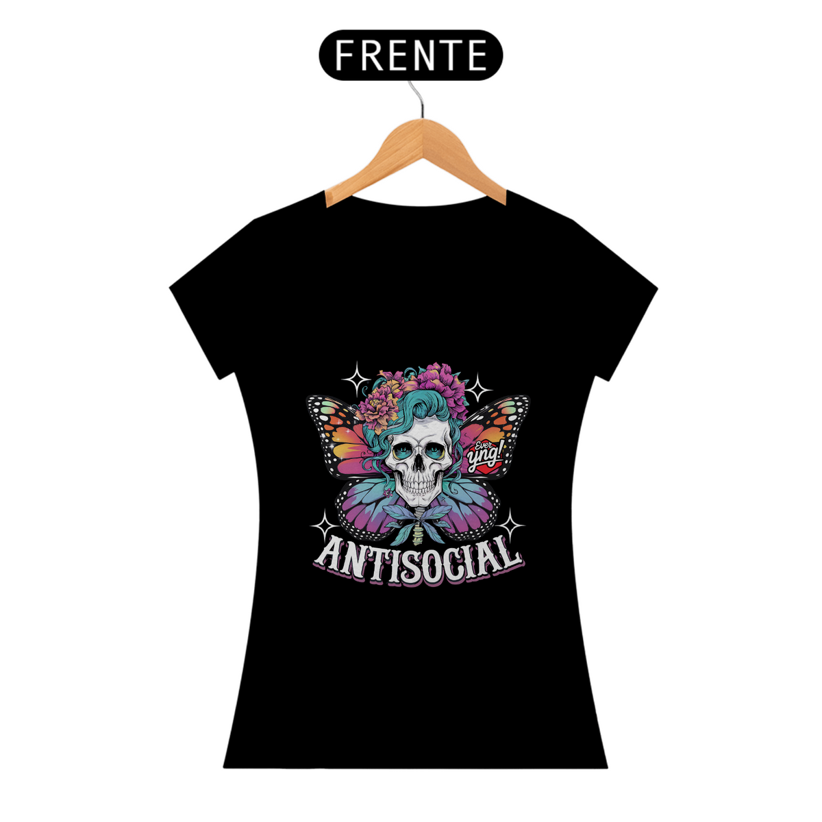 Nome do produto: Antissocial floral - Camiseta Feminina