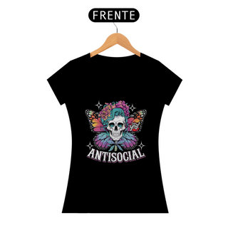 Nome do produtoAntissocial floral - Camiseta Feminina