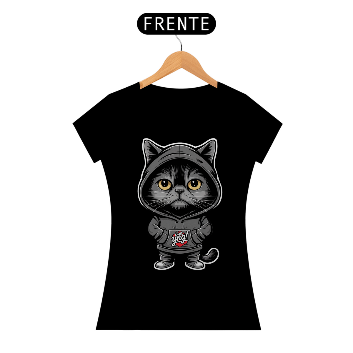 Nome do produto: O Gato Enigmático - Camiseta Feminina