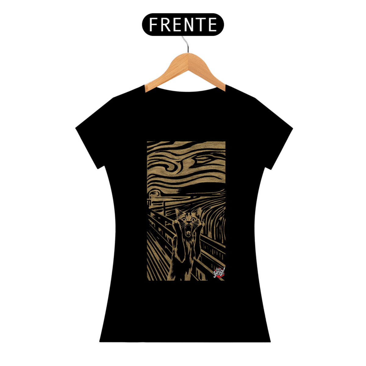 Nome do produto: O Grito do Gato - Arte com Humor - Camiseta Feminina