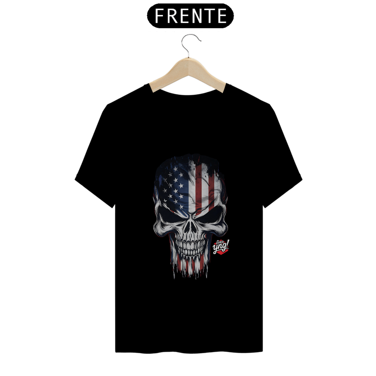 Nome do produto: Caveira Americana! Camiseta Unissex