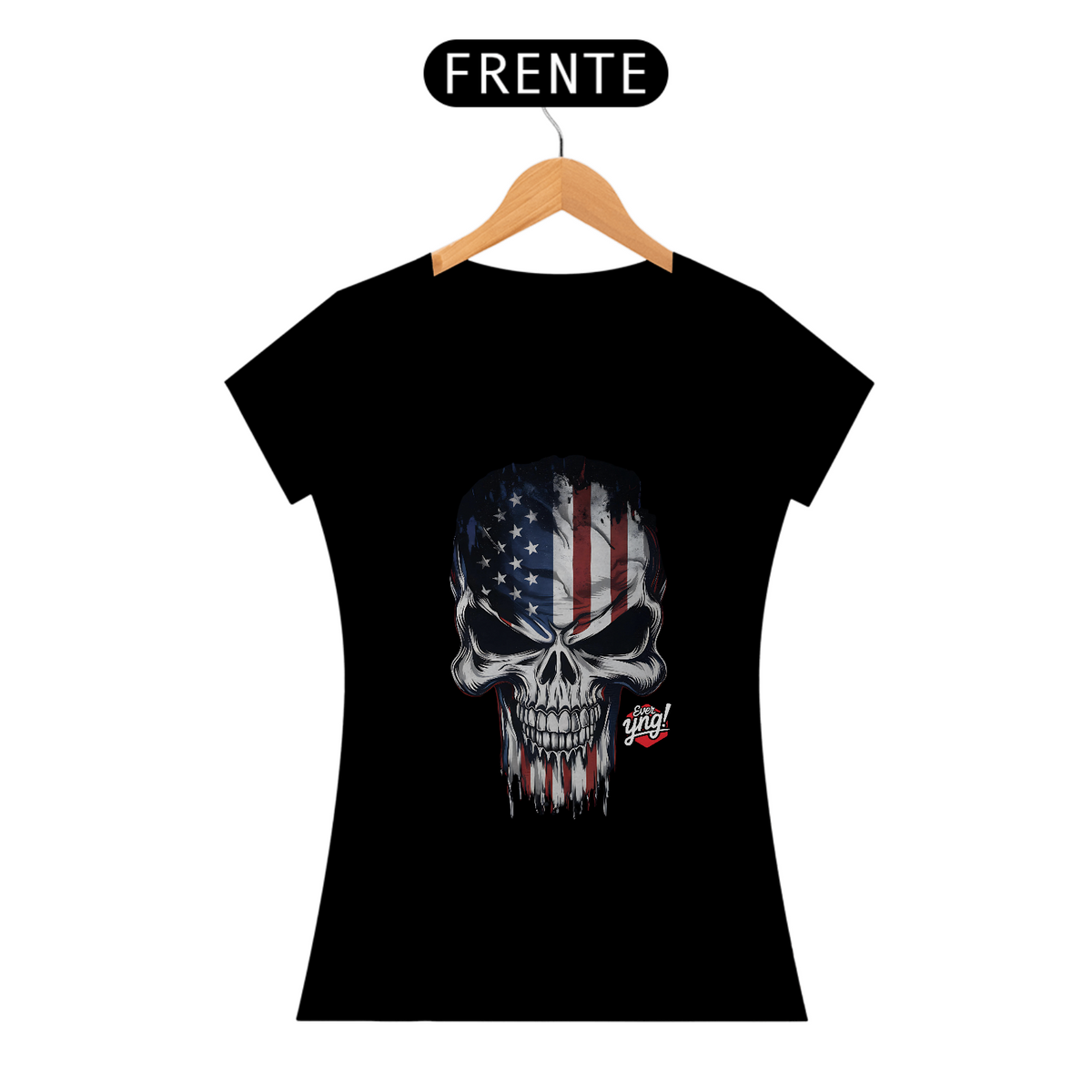 Nome do produto: Caveira Americana! Camiseta Feminina