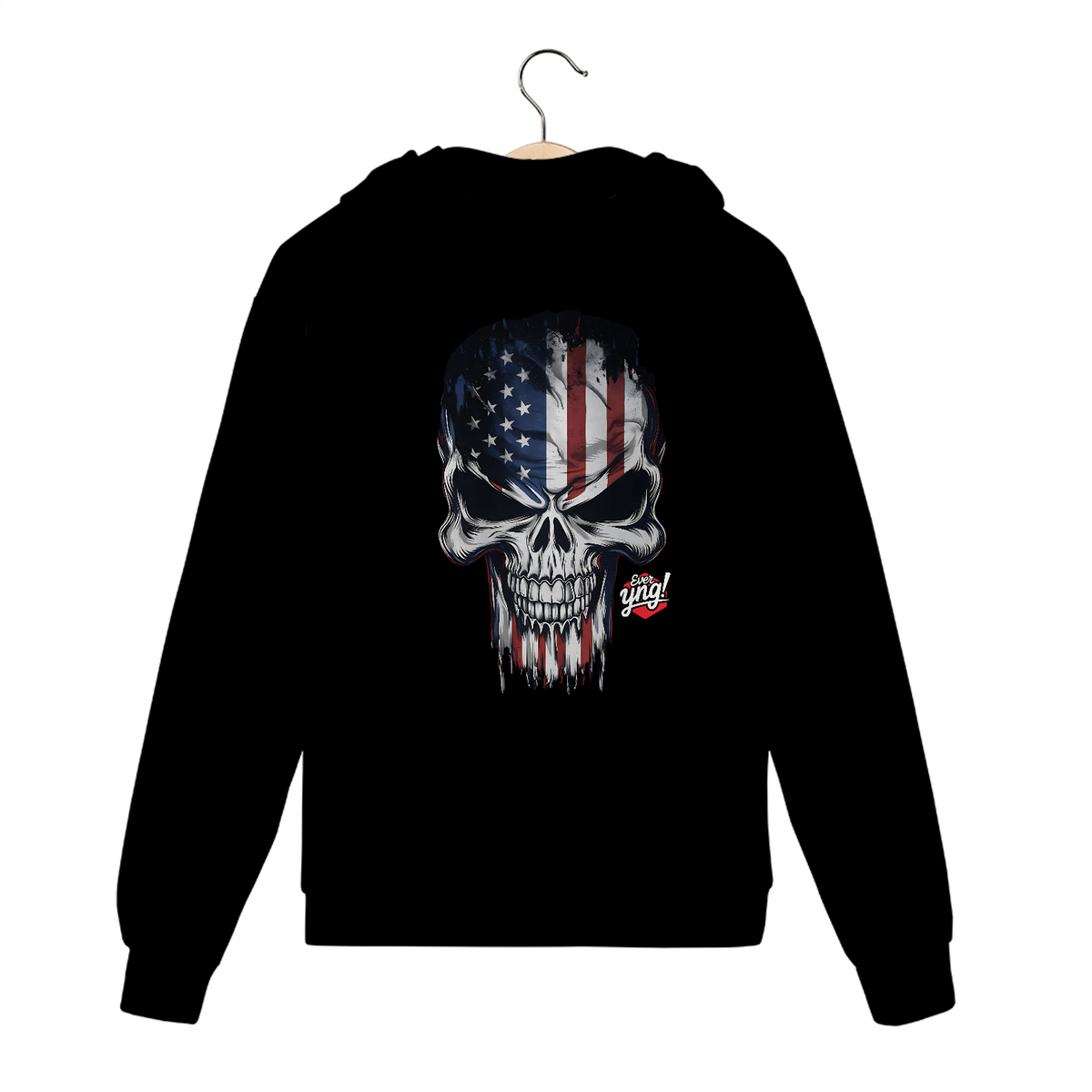 Nome do produto: Caveira Americana! Moletom com Zíper