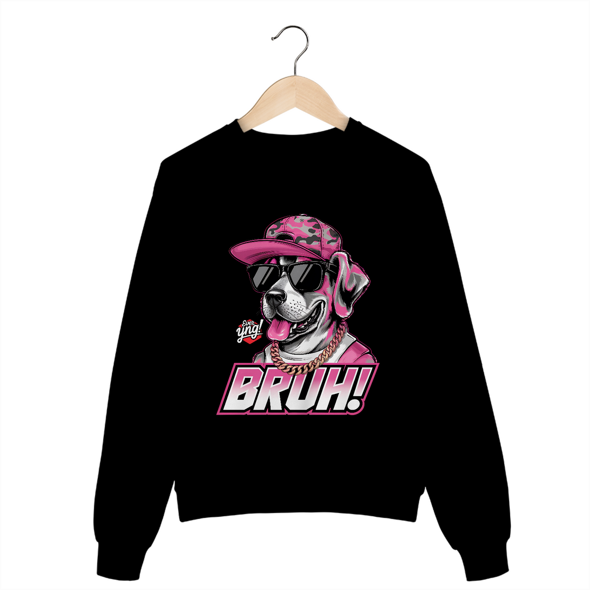 Nome do produto: Bruh! Cachorro Estiloso - Moletom Fechado