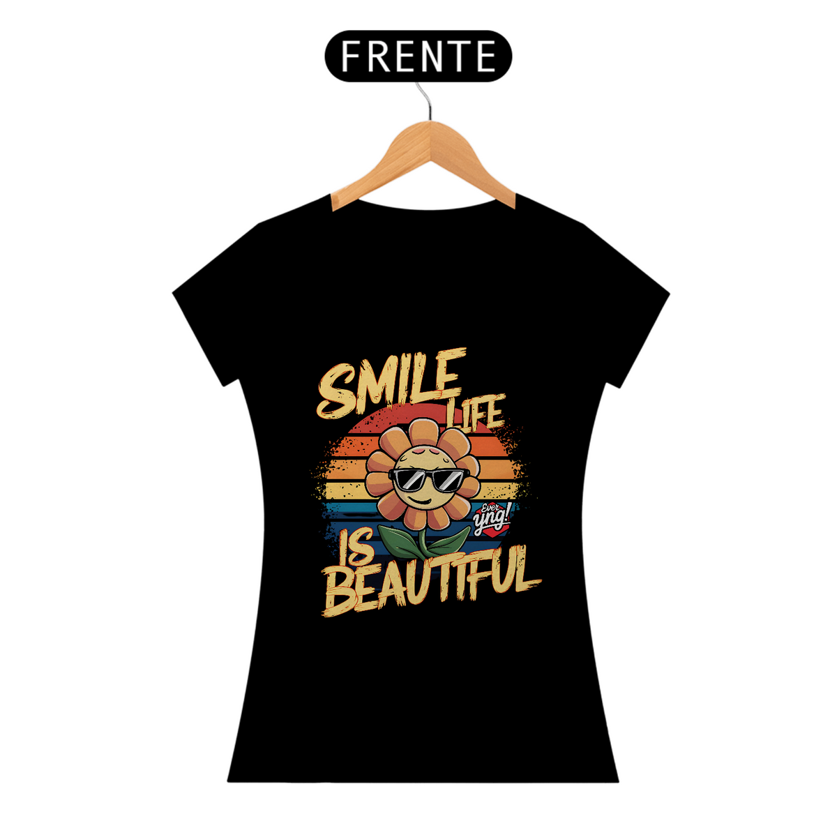 Nome do produto: Sorria para a vida - Camiseta Feminina