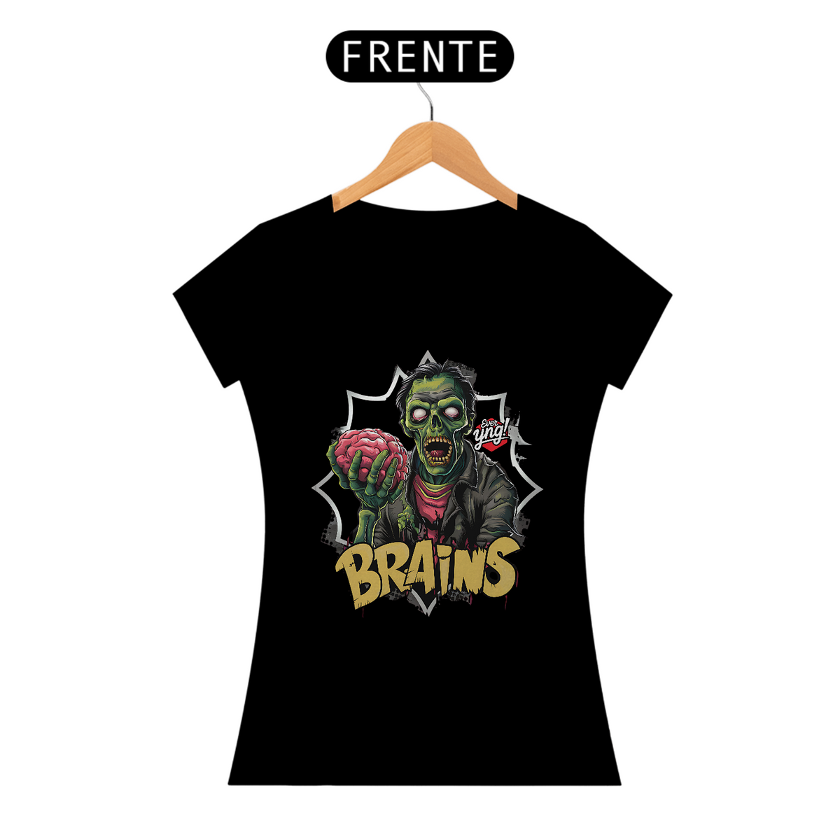 Nome do produto: O Zumbi dos Cérebros - Camiseta Feminina