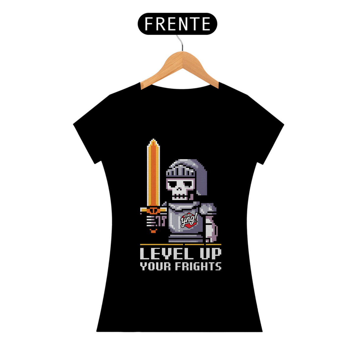 Nome do produto: Cavaleiro Esquelético 8 Bits - Camiseta Feminina