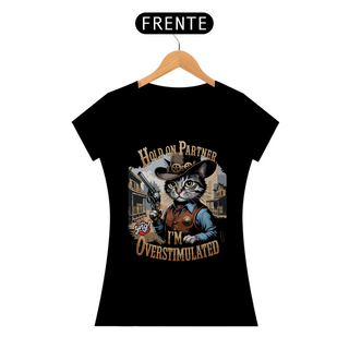 Nome do produtoGato Cowboy Superestimulado - Camiseta Feminina