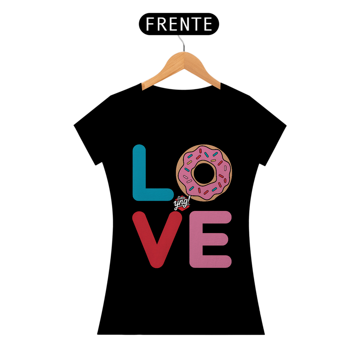 Nome do produto: Amor e Donuts - Camiseta Feminina