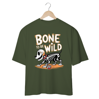 Nome do produtoBone to Be Wild 2 - Cão Esquelético Estilizado - Camiseta Plus Size