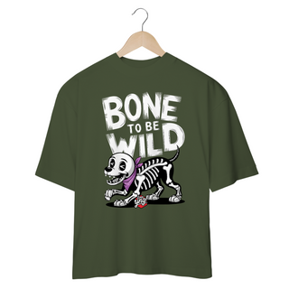 Nome do produtoBone To Be Wild – Cão Esqueleto Divertido - Camiseta Plus Size